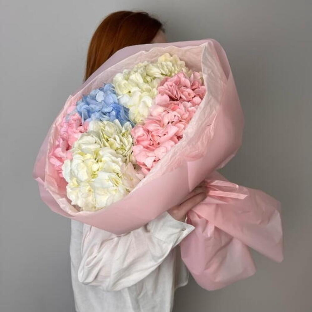 Букет нежно-зефирных гортензий ( 5веточек)