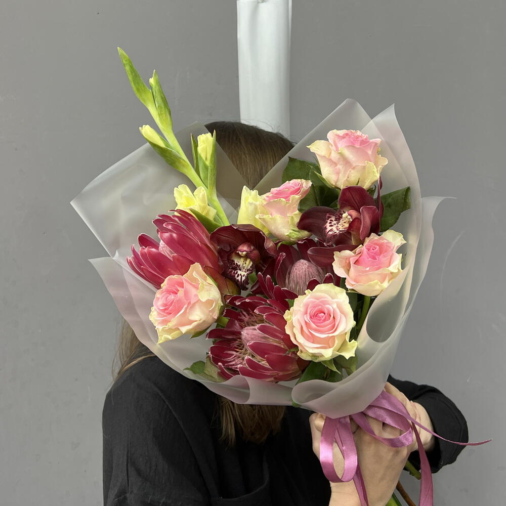 Осенний букет с Протеей и Розами 🌺