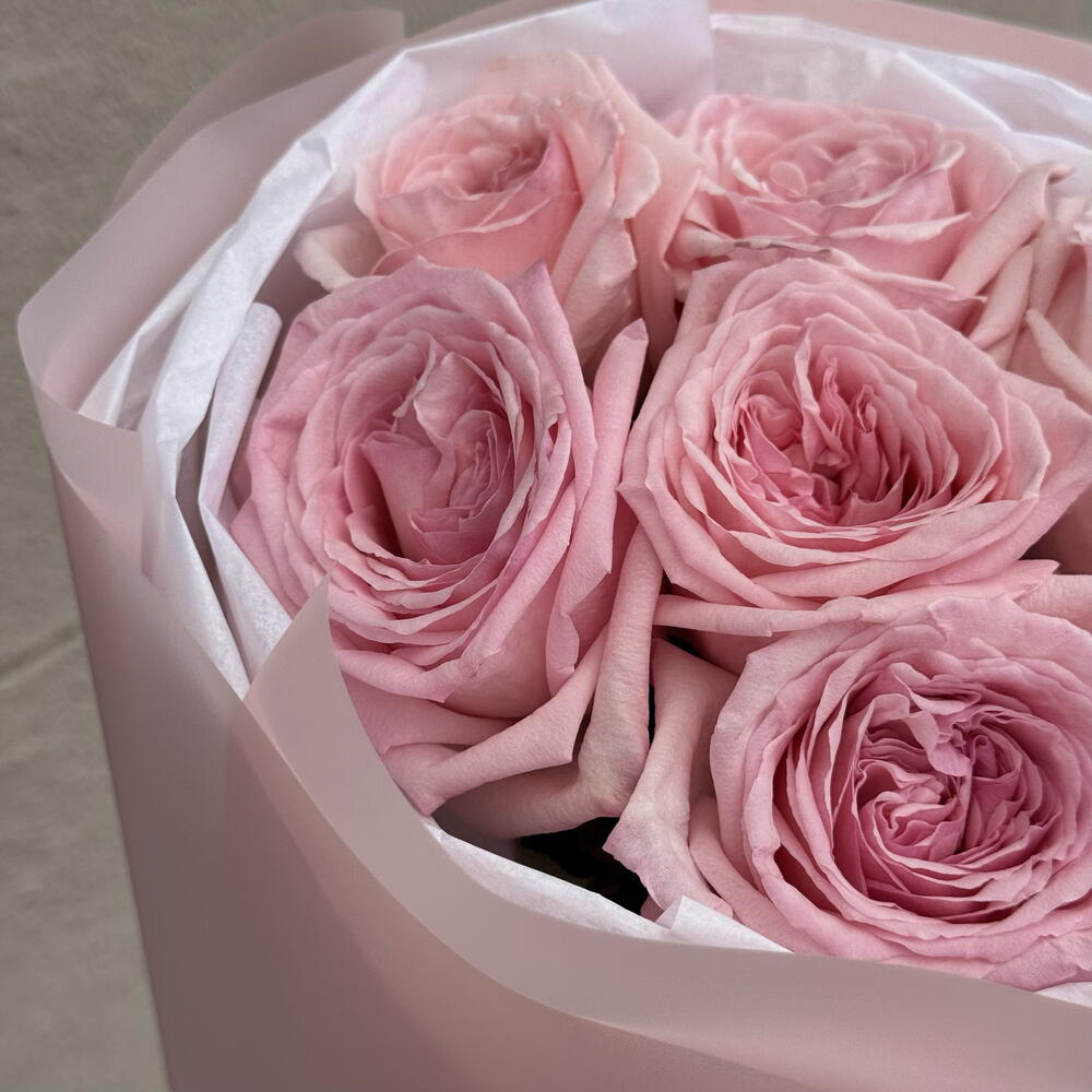 Моно букет из 7 роз Pink Ohara