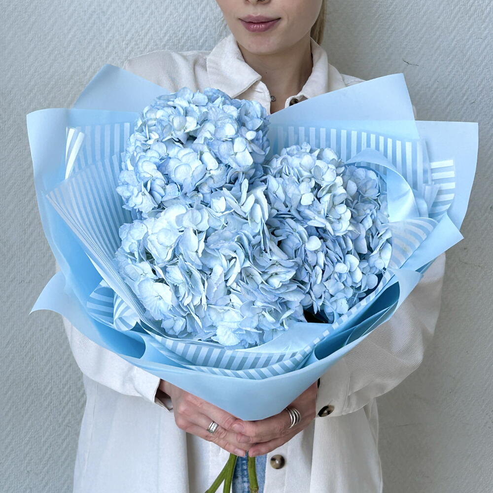 Букет голубых гортензий, 3шт, голубой 💙 , арт 11 Flower Perfect