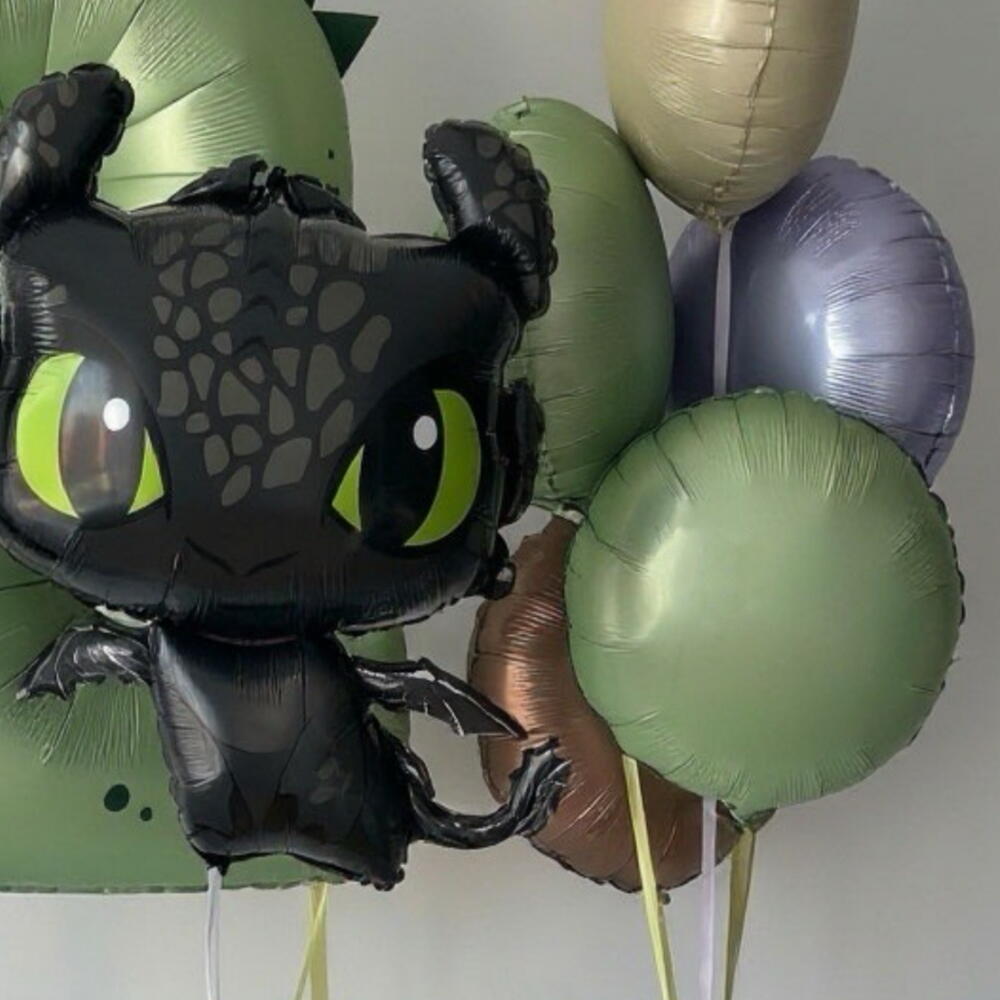 🐉 Набор воздушных шаров «Беззубик и динозавр»