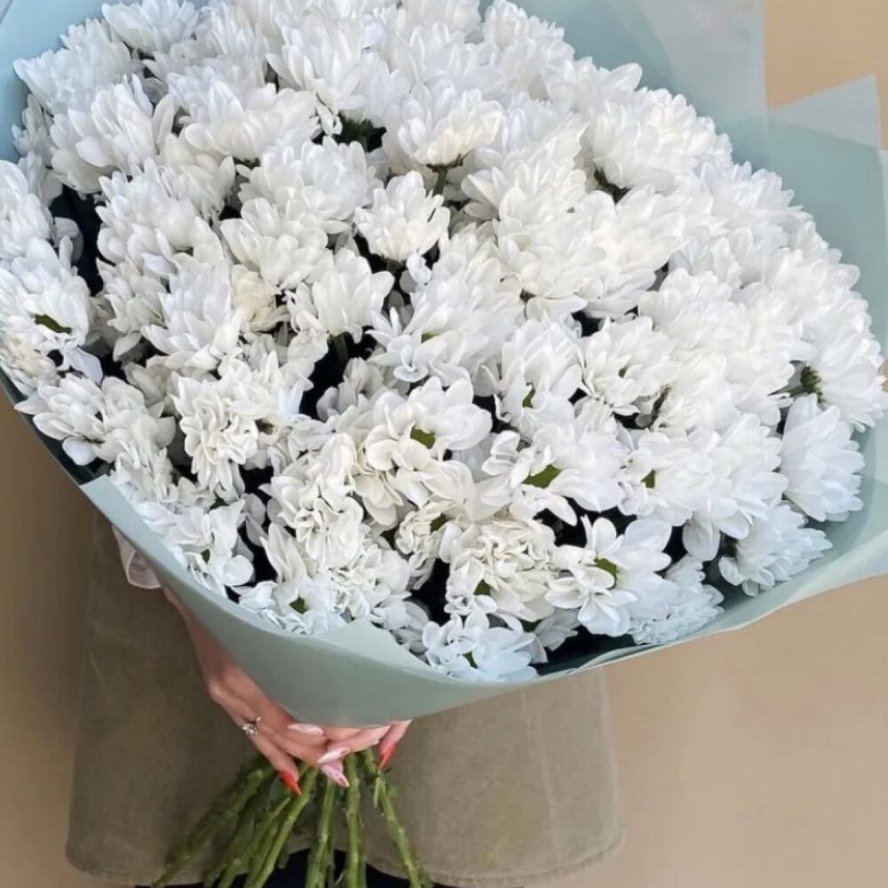 Букет из белой кустовой хризантемы