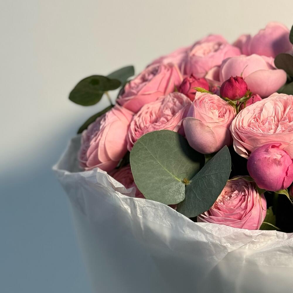 5 пионовидных роз Silva Pink