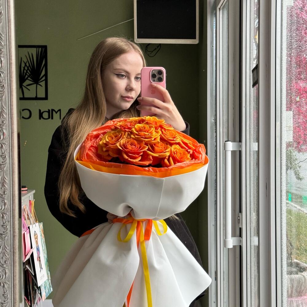 Огненный букет из роз ️‍🔥