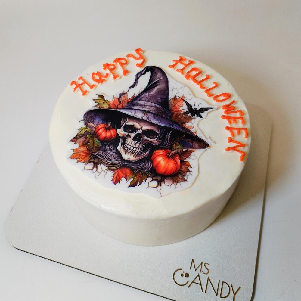 Бенто - торт "Happy Halloween", вес 450 г, размер S,  другу, подруге, Хеллоуин, Halloween