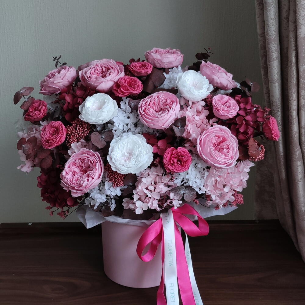Стабилизированные цветы "Silva pink"