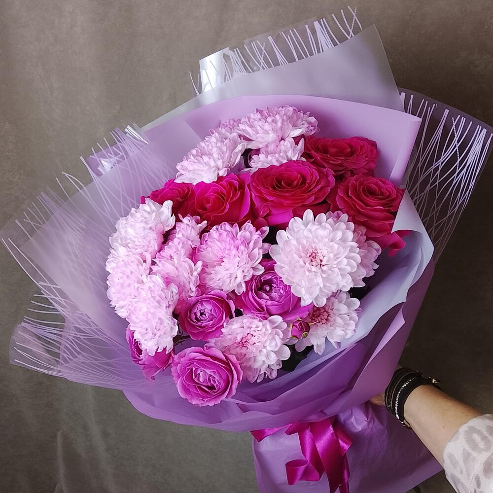 💗 Хризантемы с прекрасными  розами