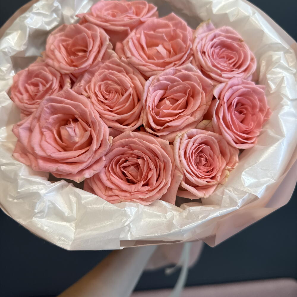 Монобукет из розовых роз 🌸 нежный букет 💐 Роза Софи Лорен