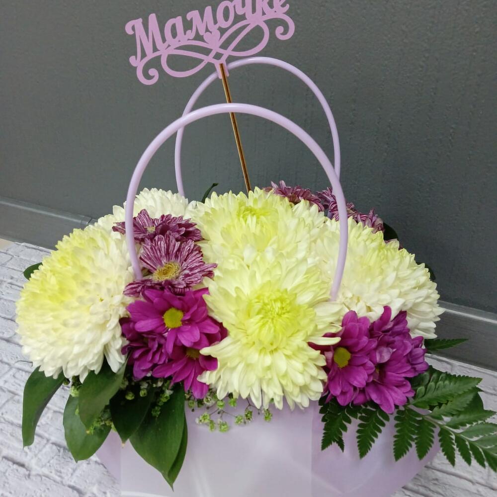 Композиция хризантем для мамочки