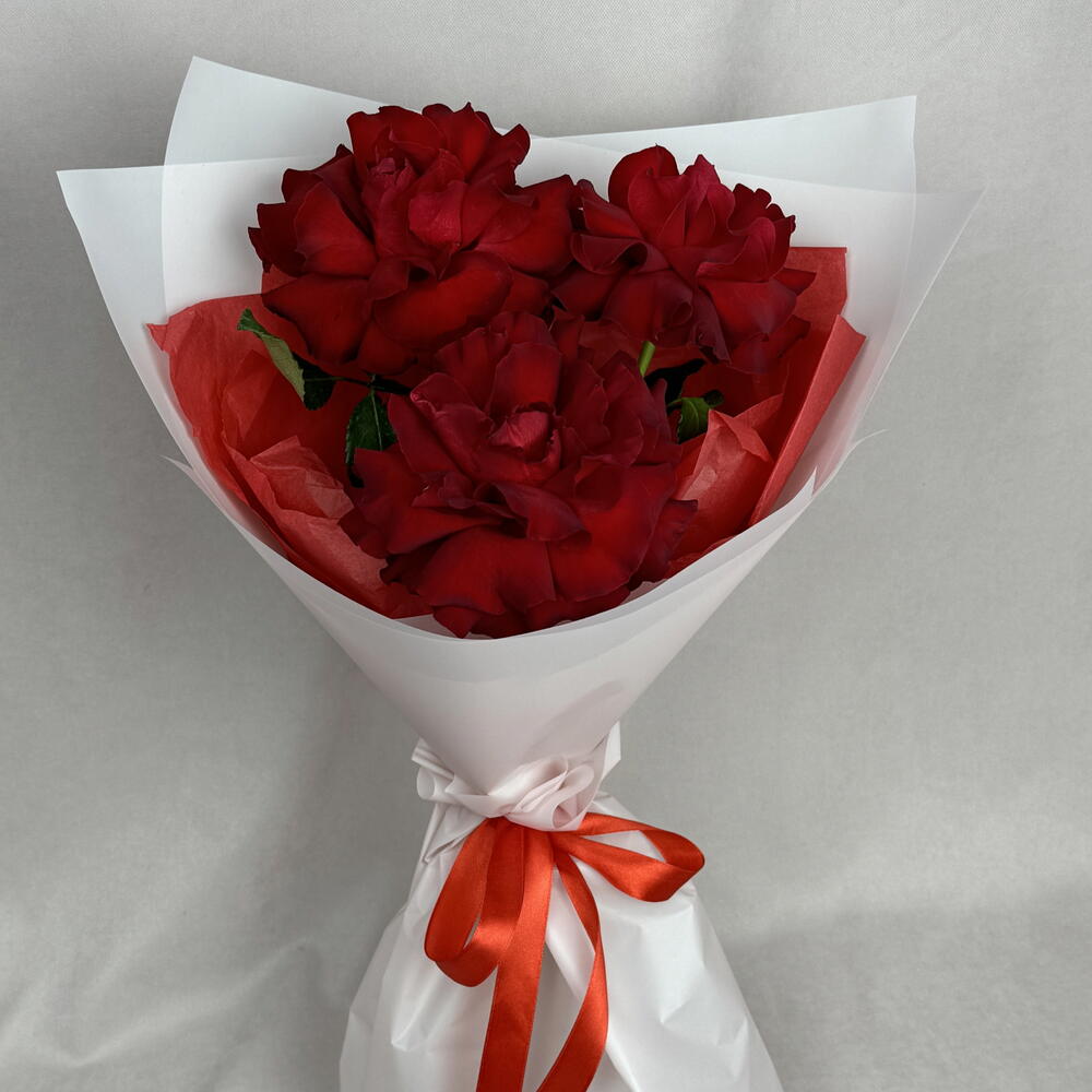 3 французские красные розы🌹