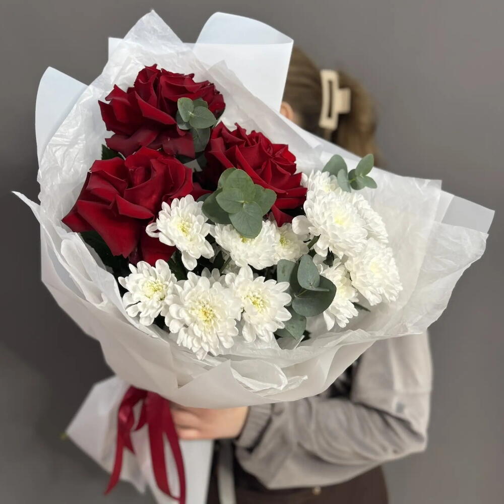 Авторский букет с французскими розами (арт.3880)