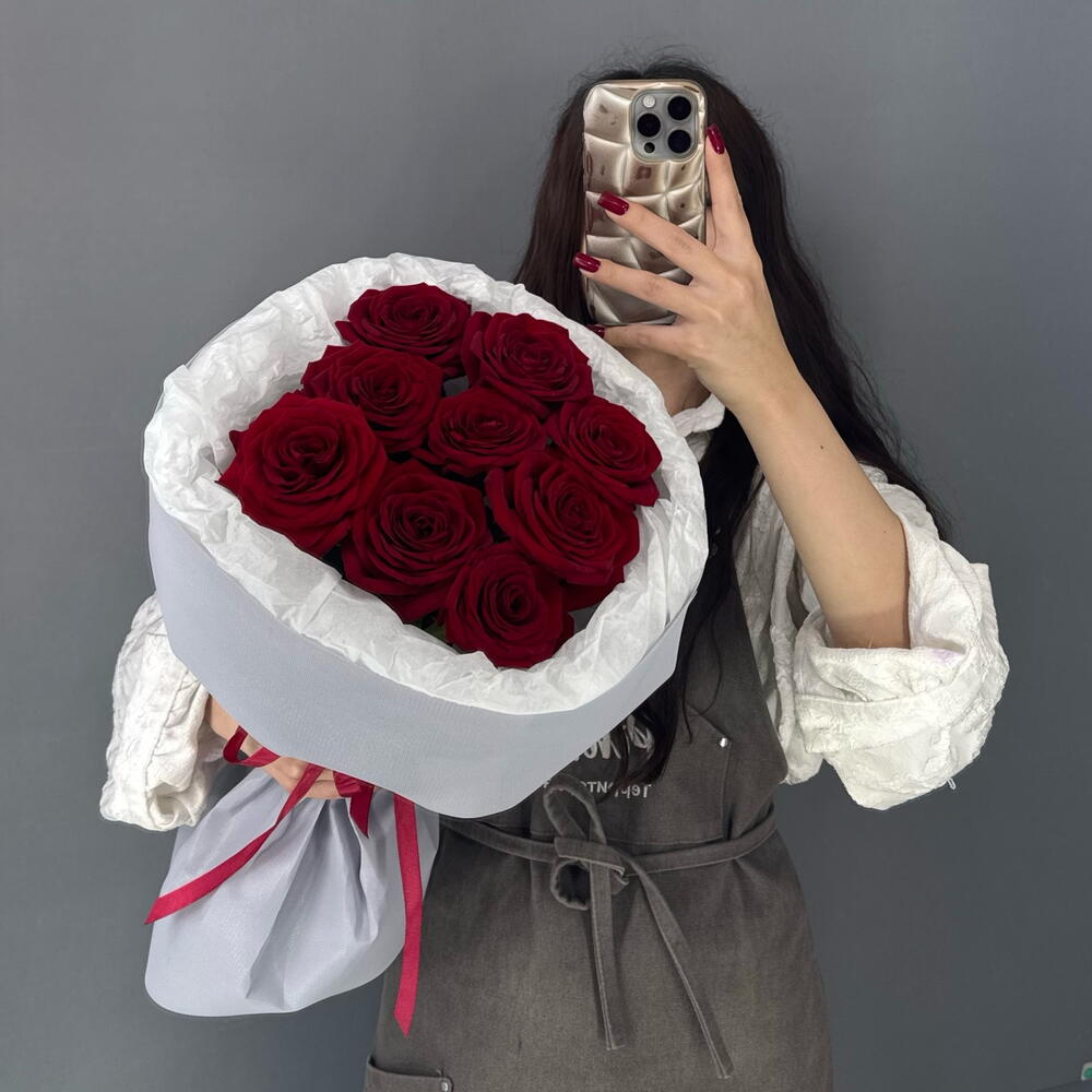Монобукет❣️из красной розы Ред Наоми