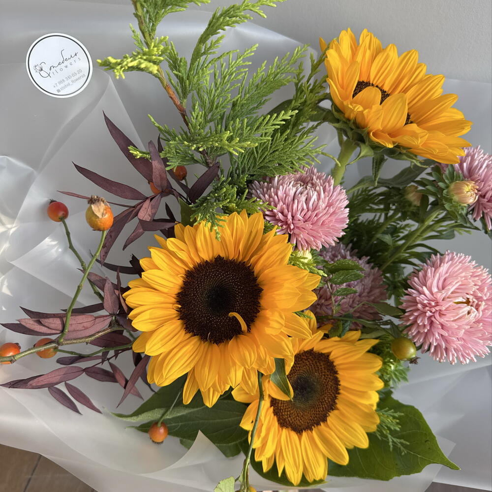 Букет с подсолнухами 🌻