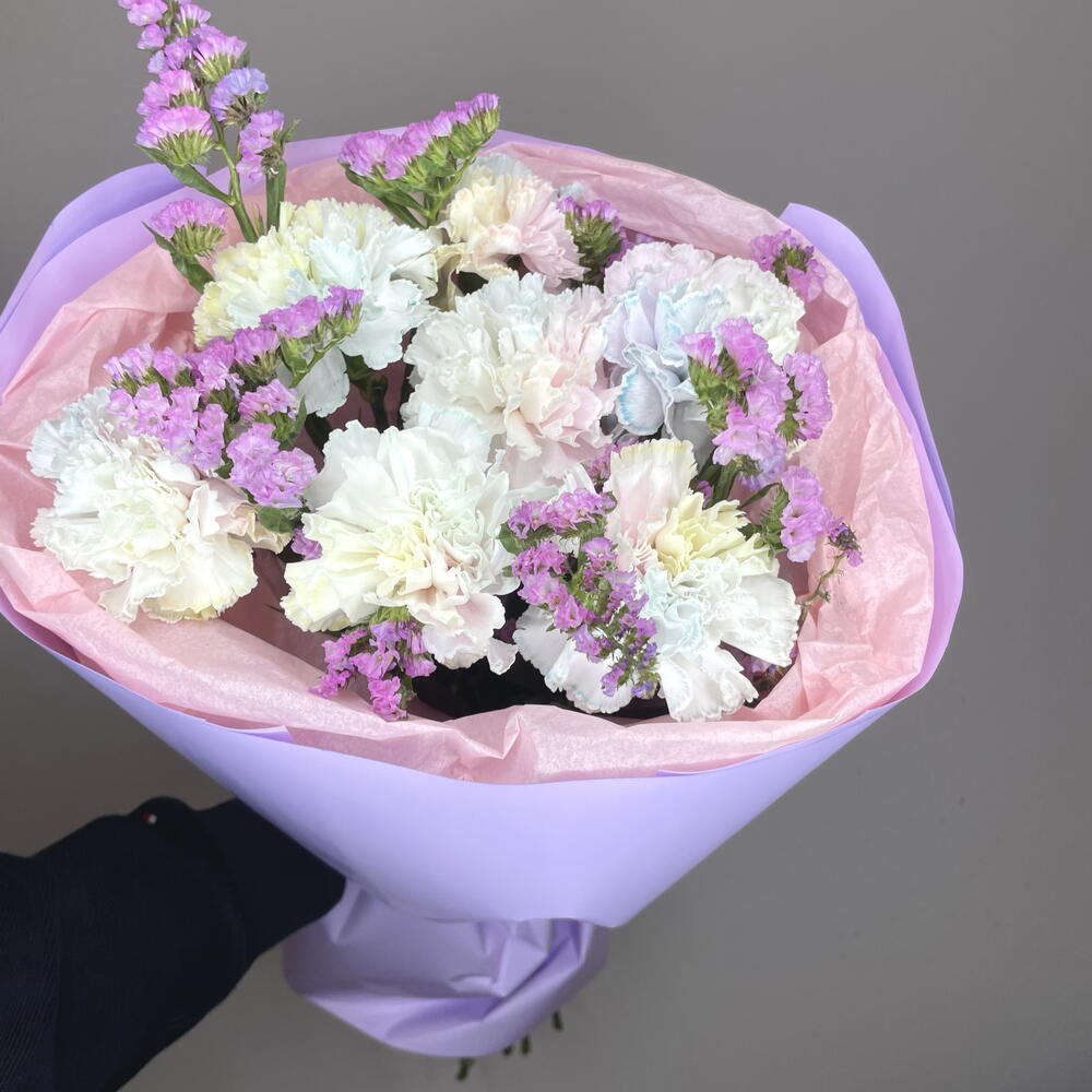 Радужные диантусы и статица