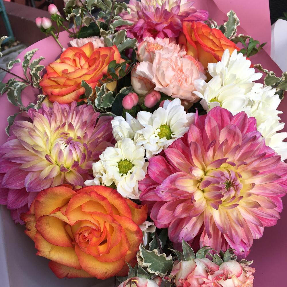 Bouquet with dahlias