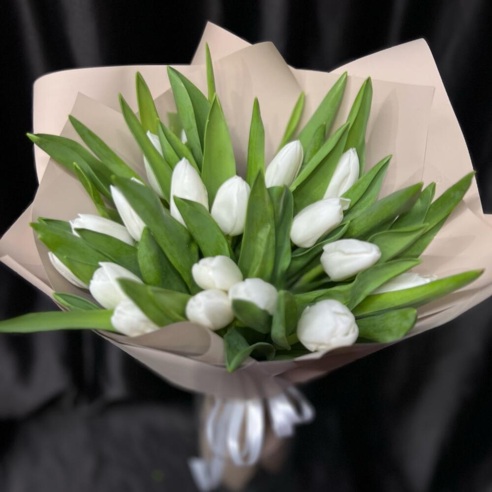 White kraft tulips