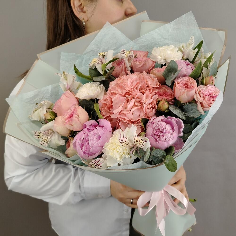 Ты мое счастье 💝 Пион, гортензия, альстромерия, роза кустовая