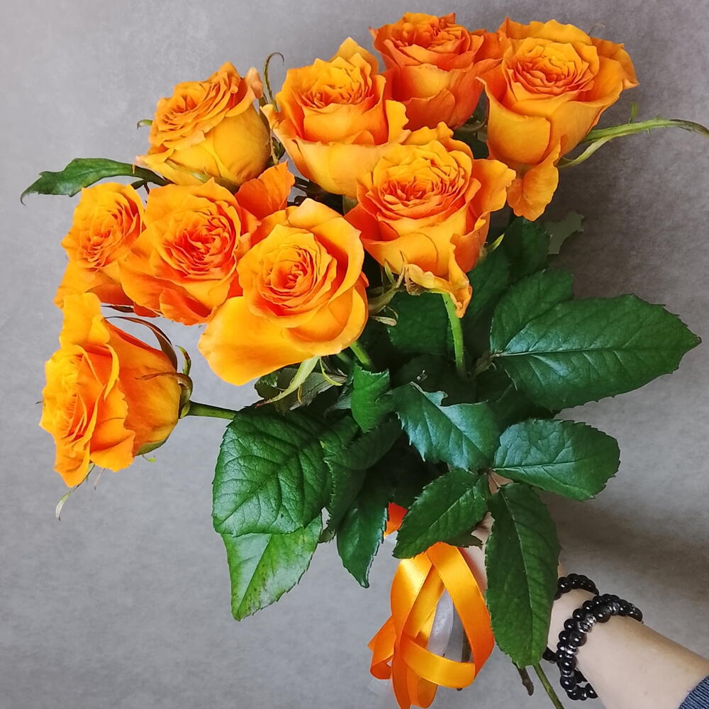 🧡розы одноголовые оранжевые