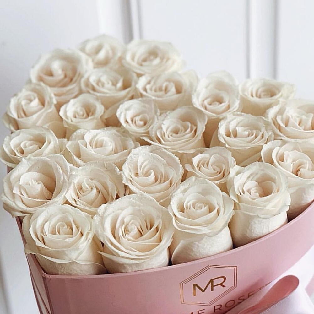 White flowers in a box