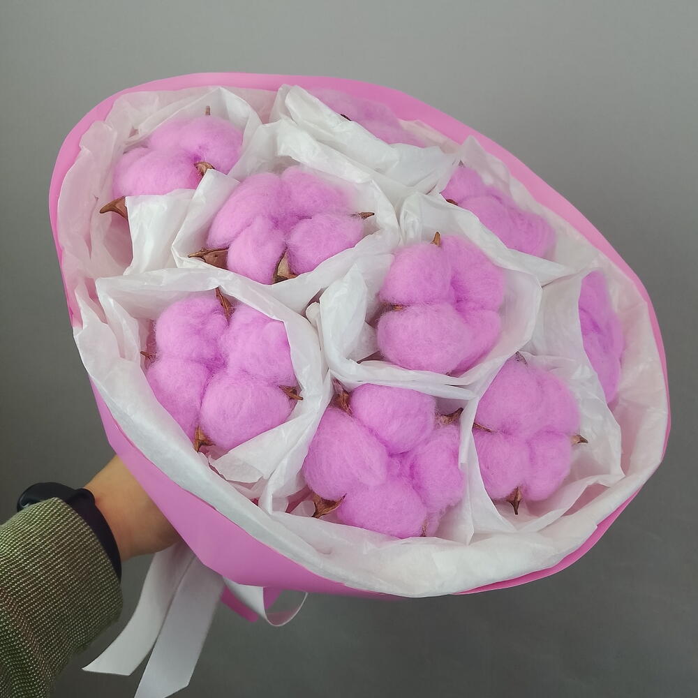 Букет из хлопка и тишью