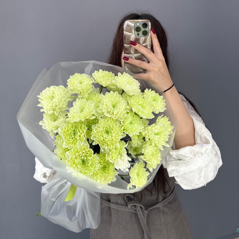 Монобукет💚 из Фисташковой Хризантемы Алтай