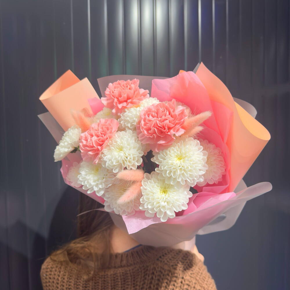 Стильный букет💖 в современной упаковке с сухоцветами девушке