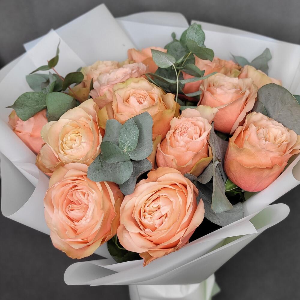 Букет пионовидных роз _11 "Golden rose"