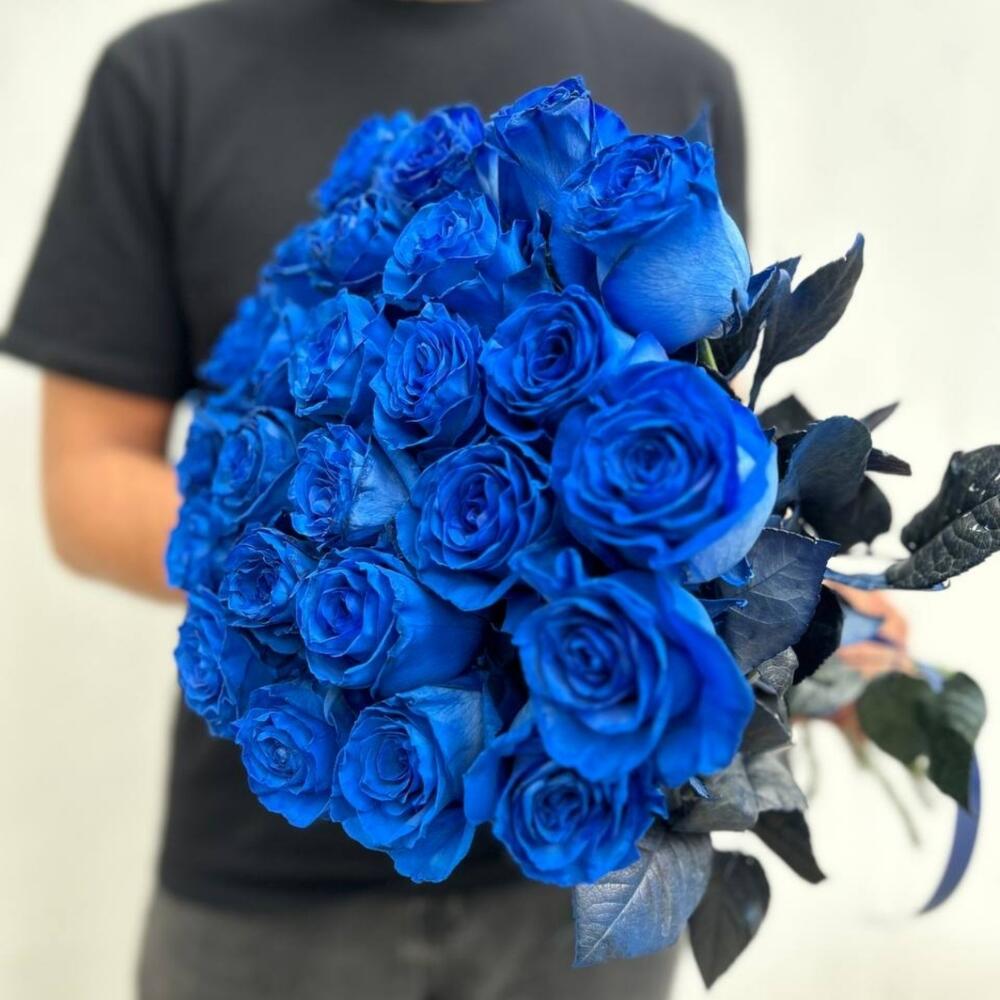 25 синих импортных роз Эквадор