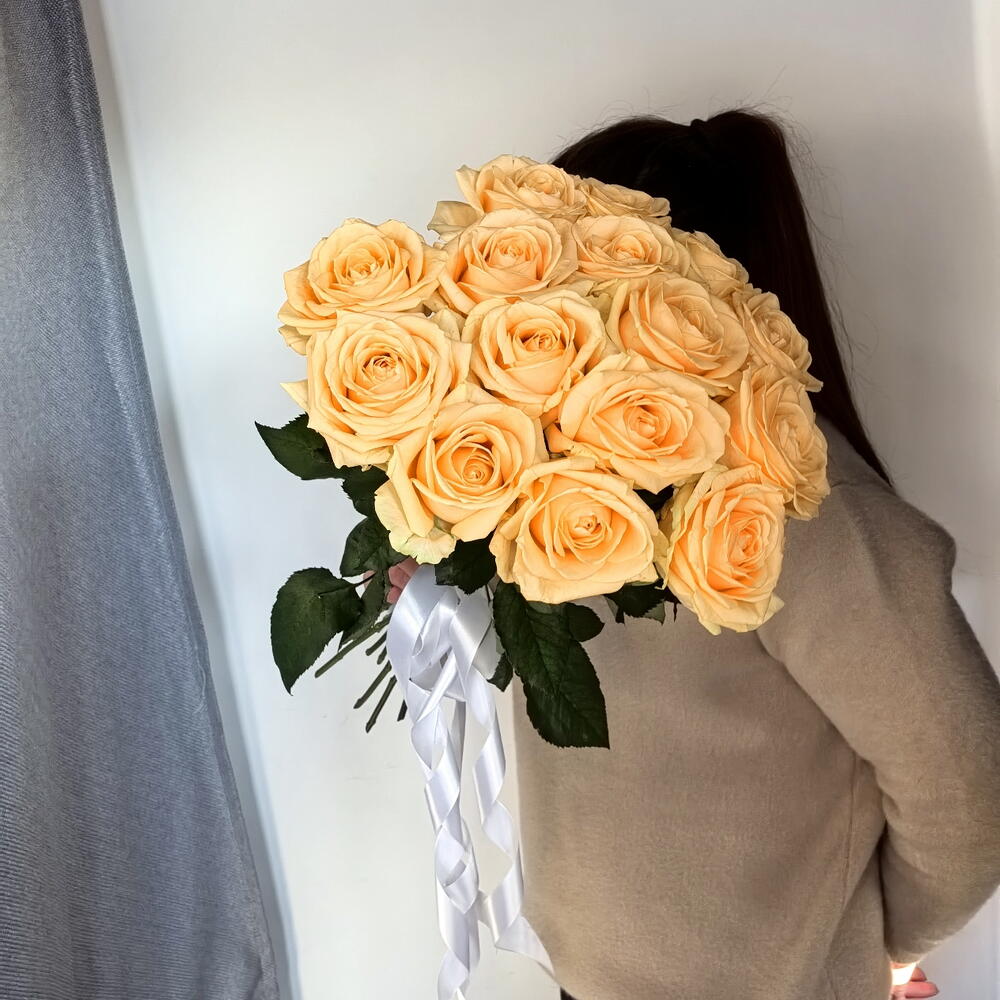 Букет чайных роз 15 шт 💛