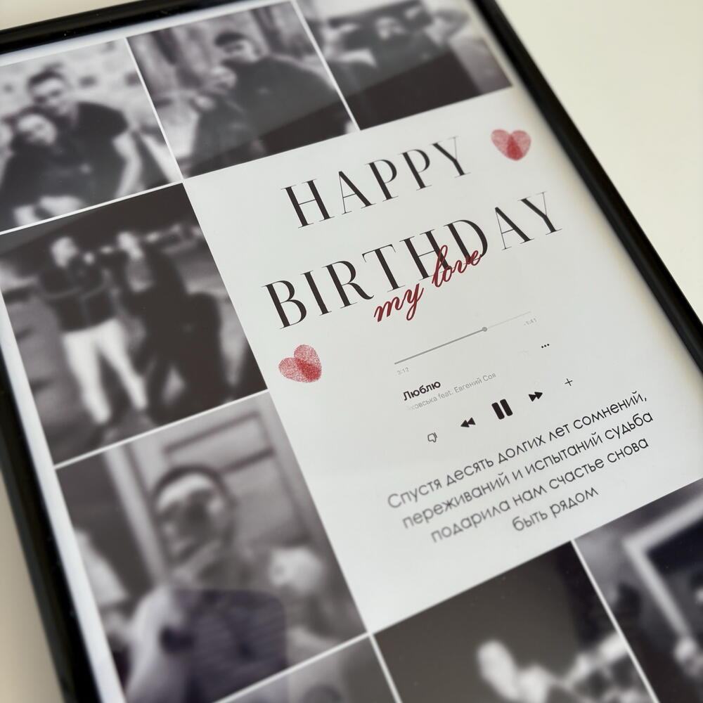 Именной постер Happy birthday с фото