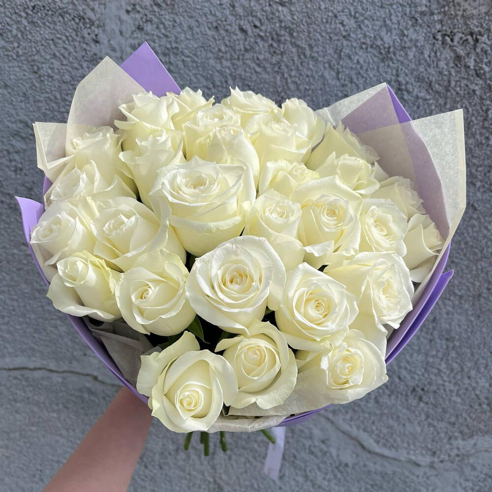 Моно букет 31 белая роза