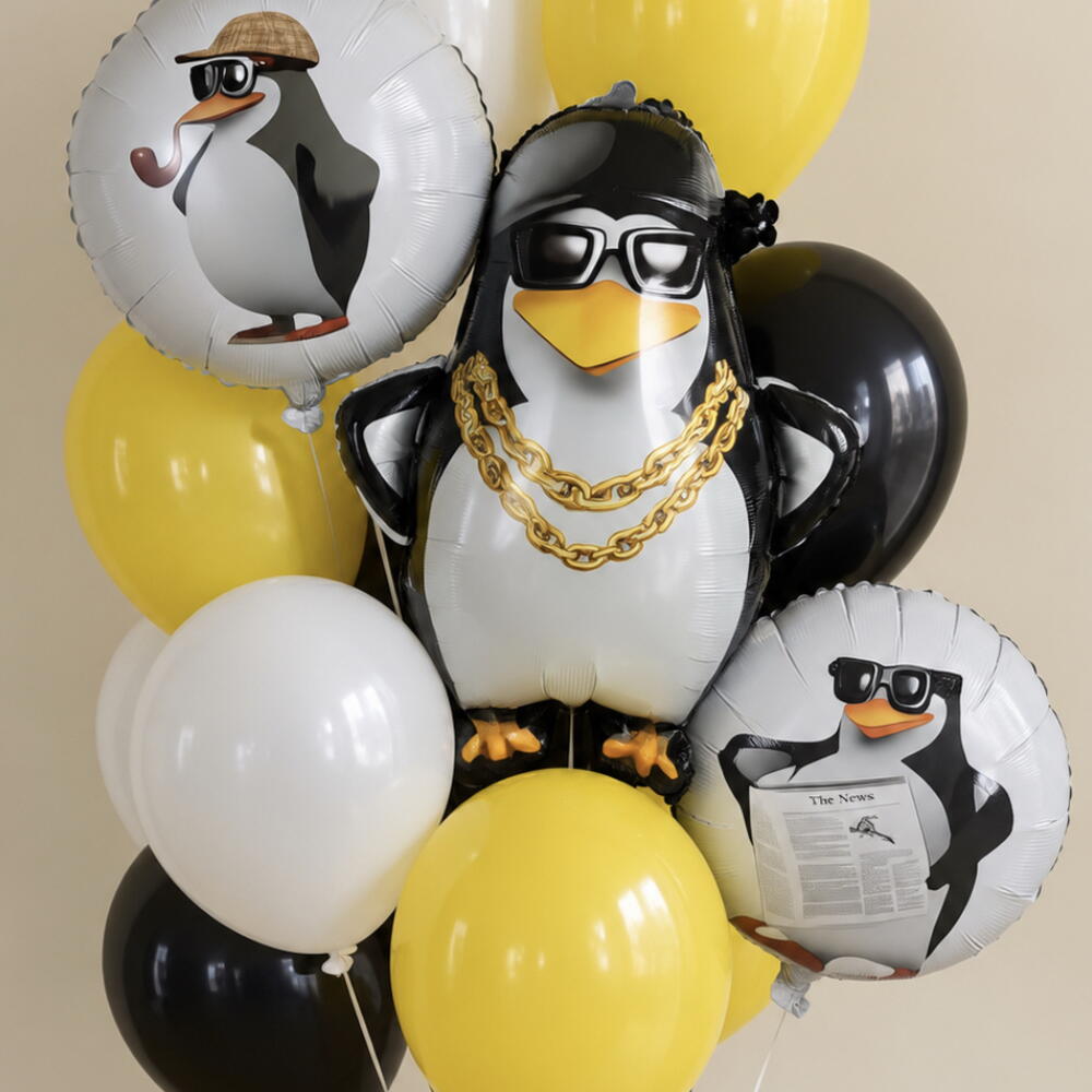 🐧 Набор воздушных шаров «Пингвины на стиле»