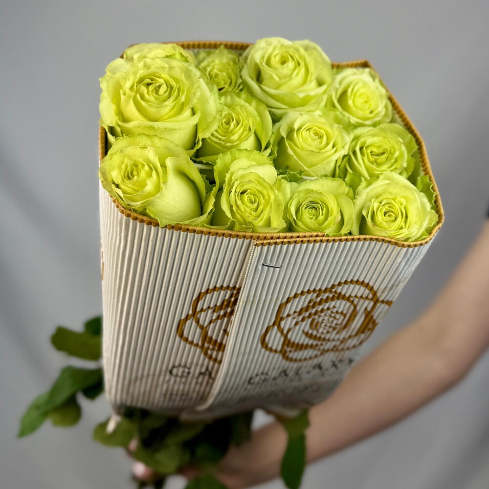 Пачка Роза сорт «Limonada» 25 стеблей