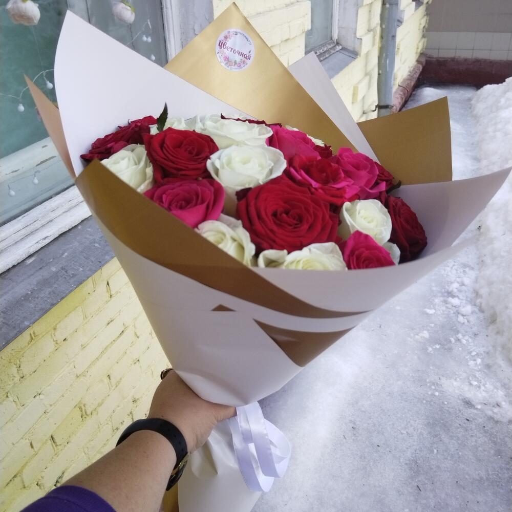 Bouquet of 21 roses, mix