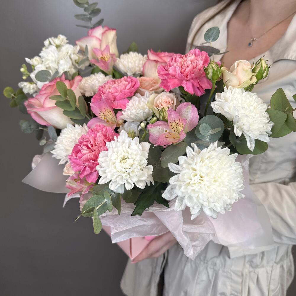 «Нежно розовая композиция в кашпо💖💕
