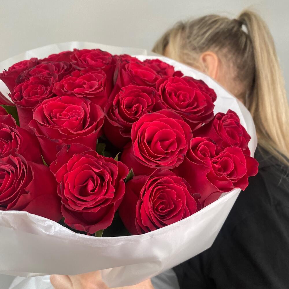 Моно букет Бордовая Роза 🌹