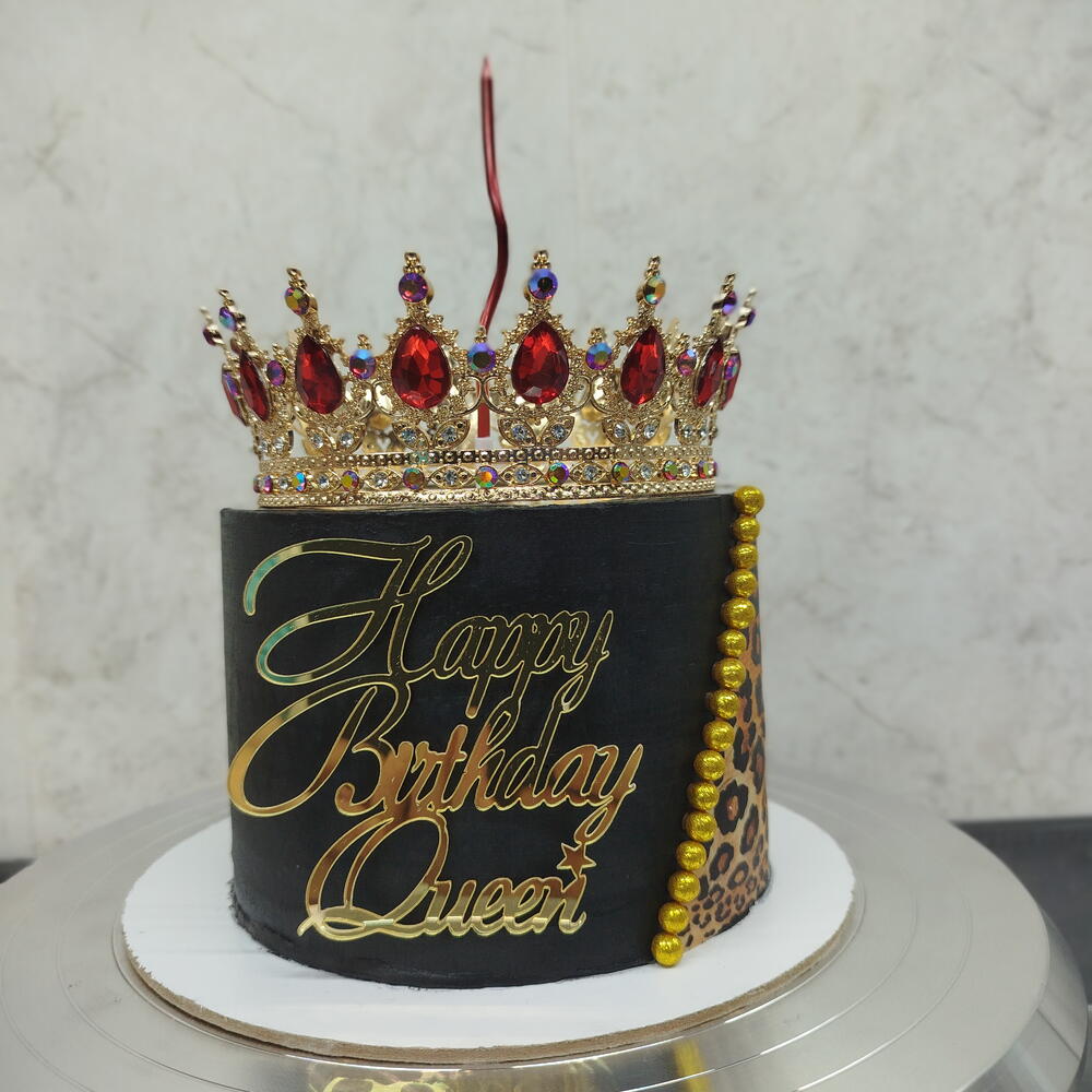 Леопардовый торт  Happy Birthday Queen