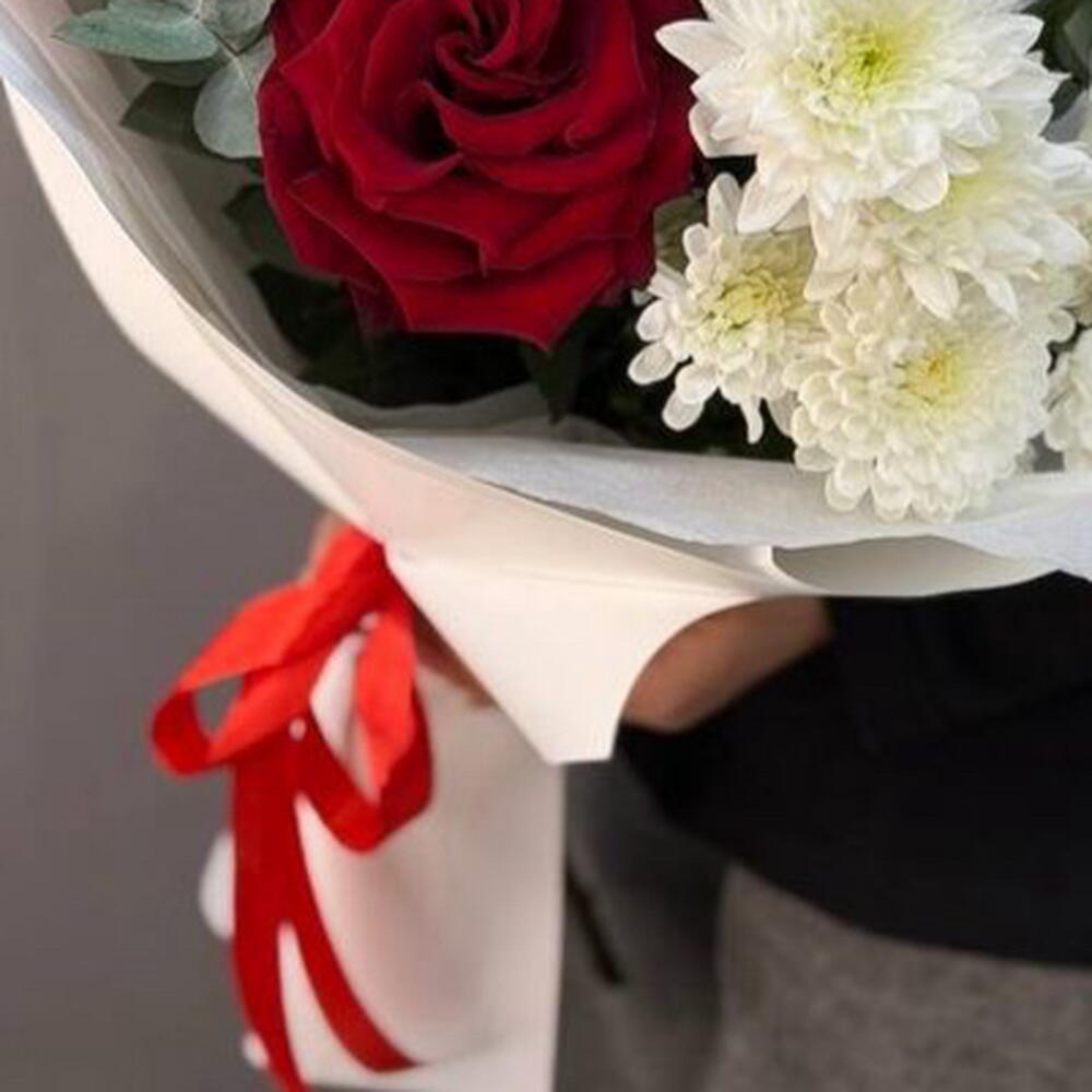 Букет красно-белый 🌹