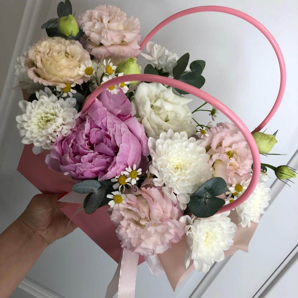 🩷Прекрасная сумочка Bloom room пион, хризантема, ромашка, эустома