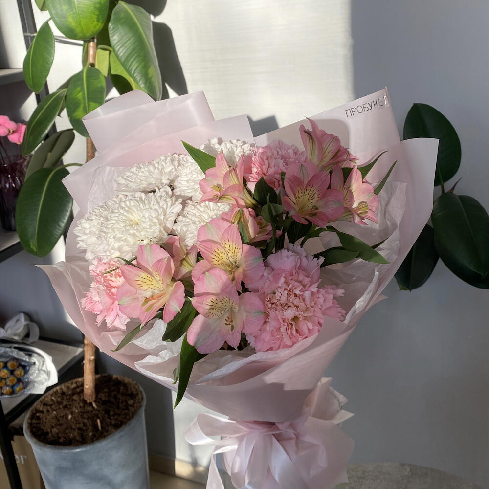Букет-комплимент в розовых оттенках💕