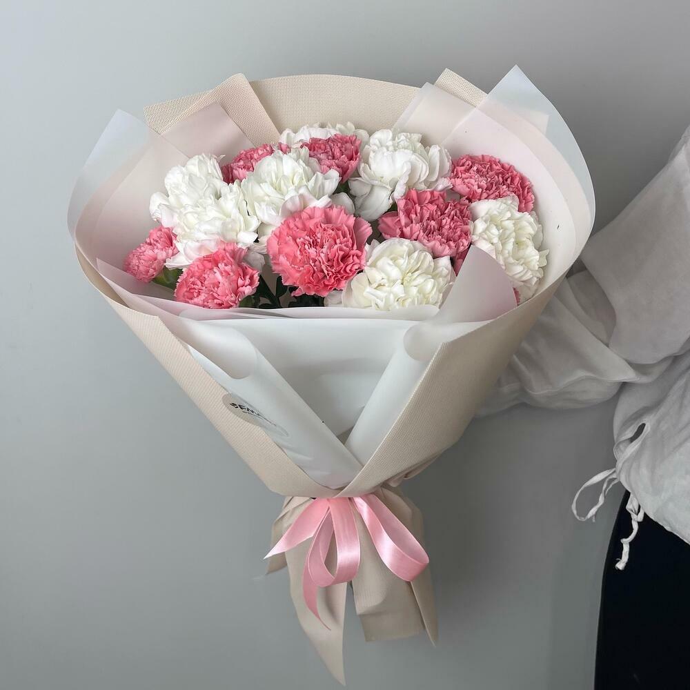 Романтичный букет из 15 диантусов💕