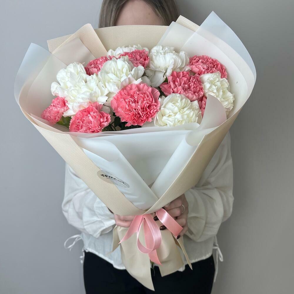 Романтичный букет из 15 диантусов💕