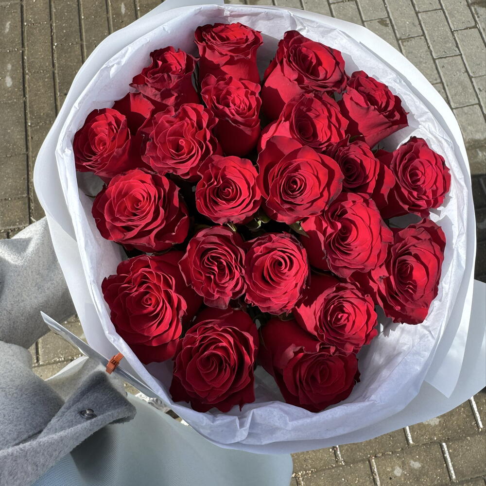 21 красная 60 см импортная роза в упаковке️