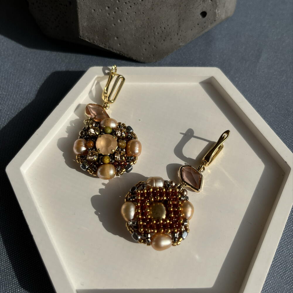 Серьги Оранжевый закат