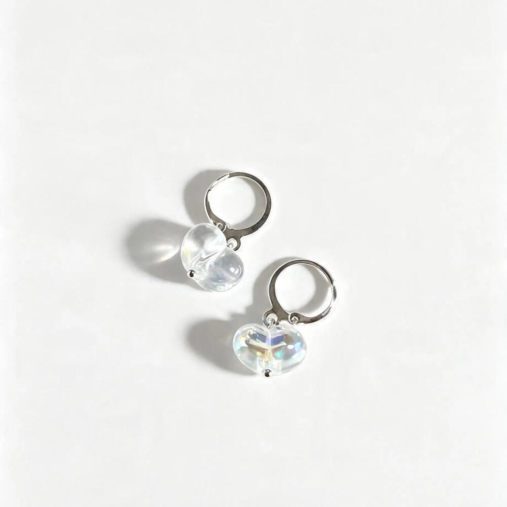 Серьги Hearts Mini White