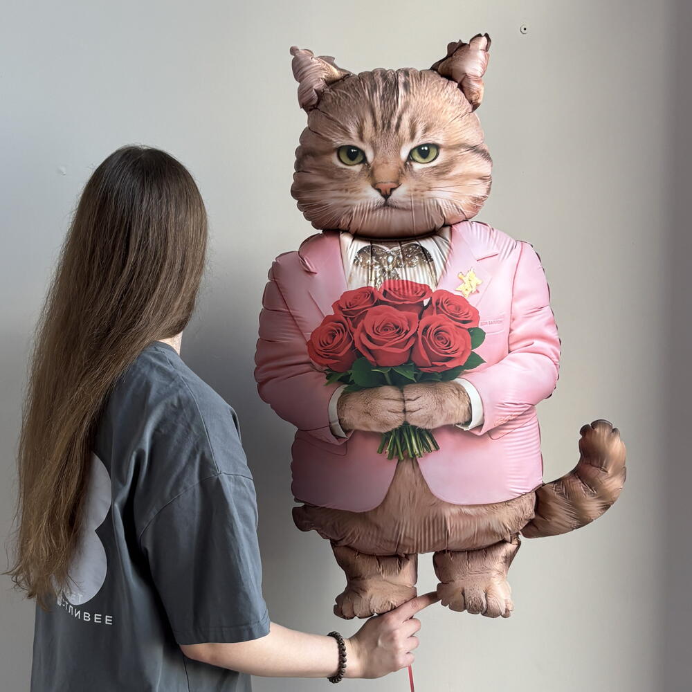 Шар фигурный «Кот-романтик»