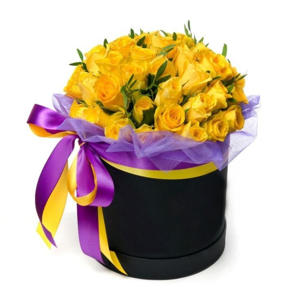Коробка с желтыми цветами