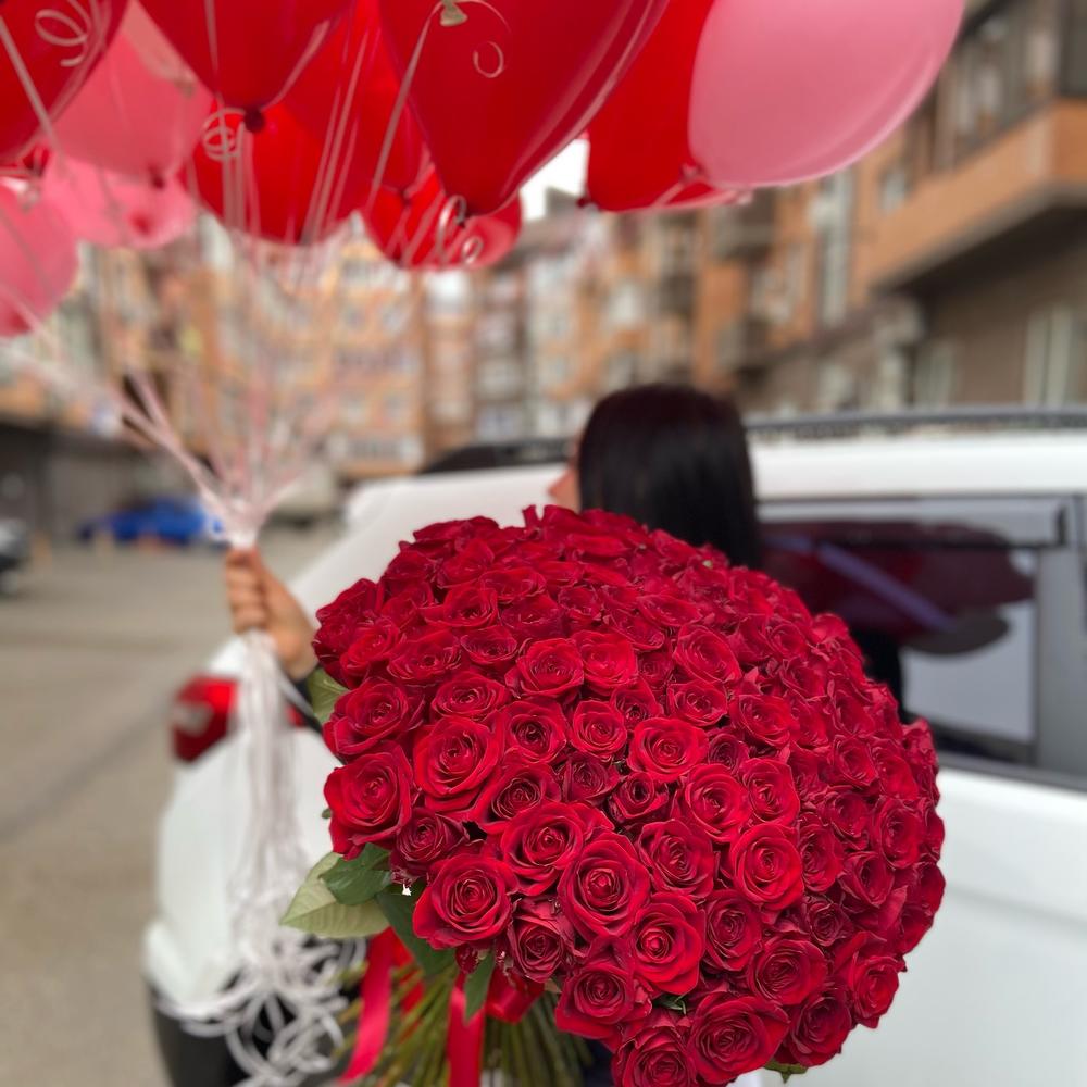 101 Роза+ 35 шаров сердце️️️️️️