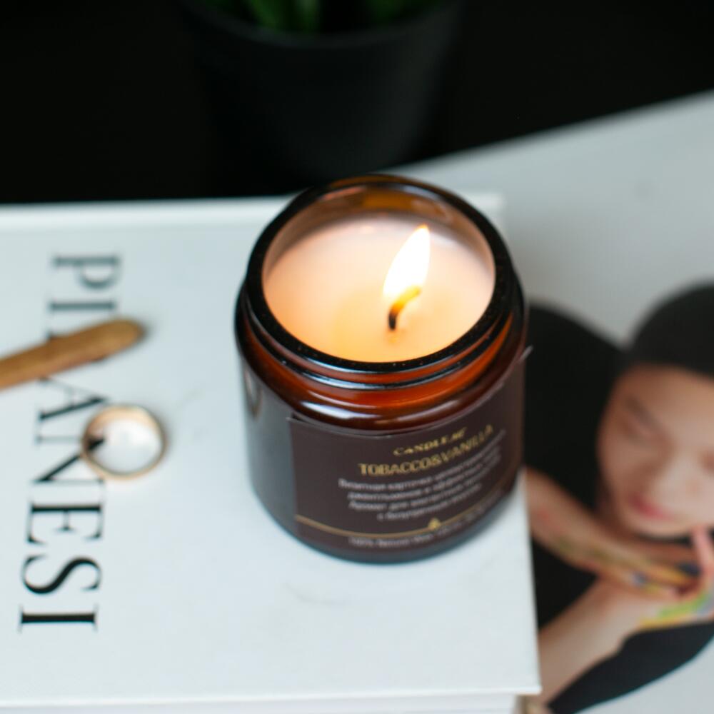 Аромасвечи Табак и Ваниль / TOBACCO   VANILLA , 120 мл, Свеча ароматическая /свечи CANDLE ME