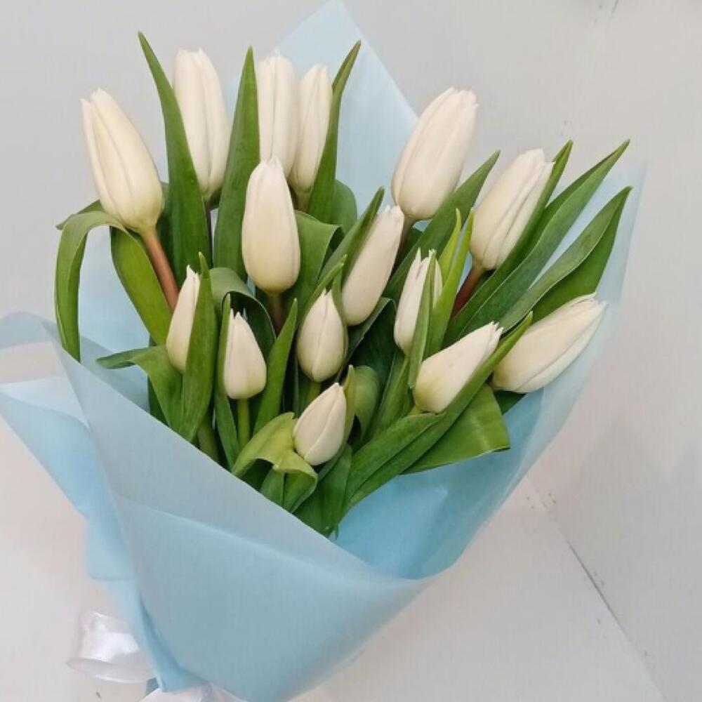 Bouquet of white tulips